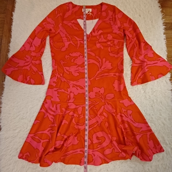JULIE  Brown  New York Neon Pink and Orange Dress Sz M - Picture 9 of 9